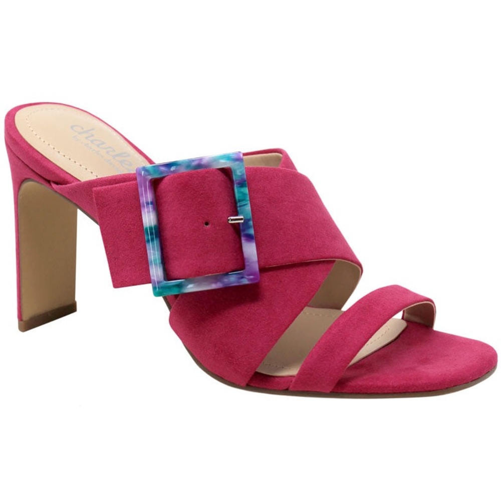 Charles David Magenta Block Heel Sandals Size 8 Brand New